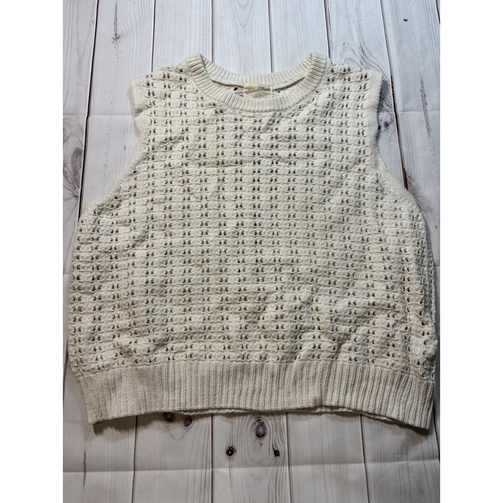Universal Thread Women Beige Off White Knit Tank Top XXL Sleeveless Pullover